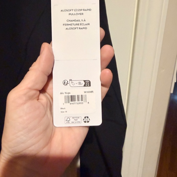 ALO yoga Alosoft 1/2 Zip Rapid Pullover NWT $108 Retail! SIZE Medium - Picture 5 of 10